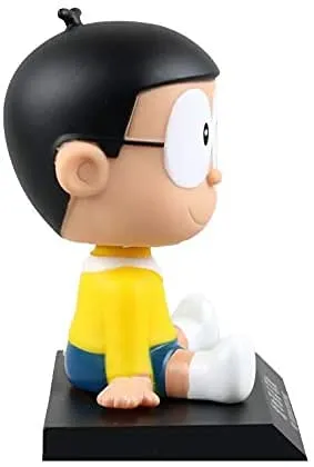 AUGEN Super Hero Nobita Doremon Action Figure Limited Edition Bobblehead with Mobile Holder for Car Dashboard, Office Desk & Study Table (Pack of 1)