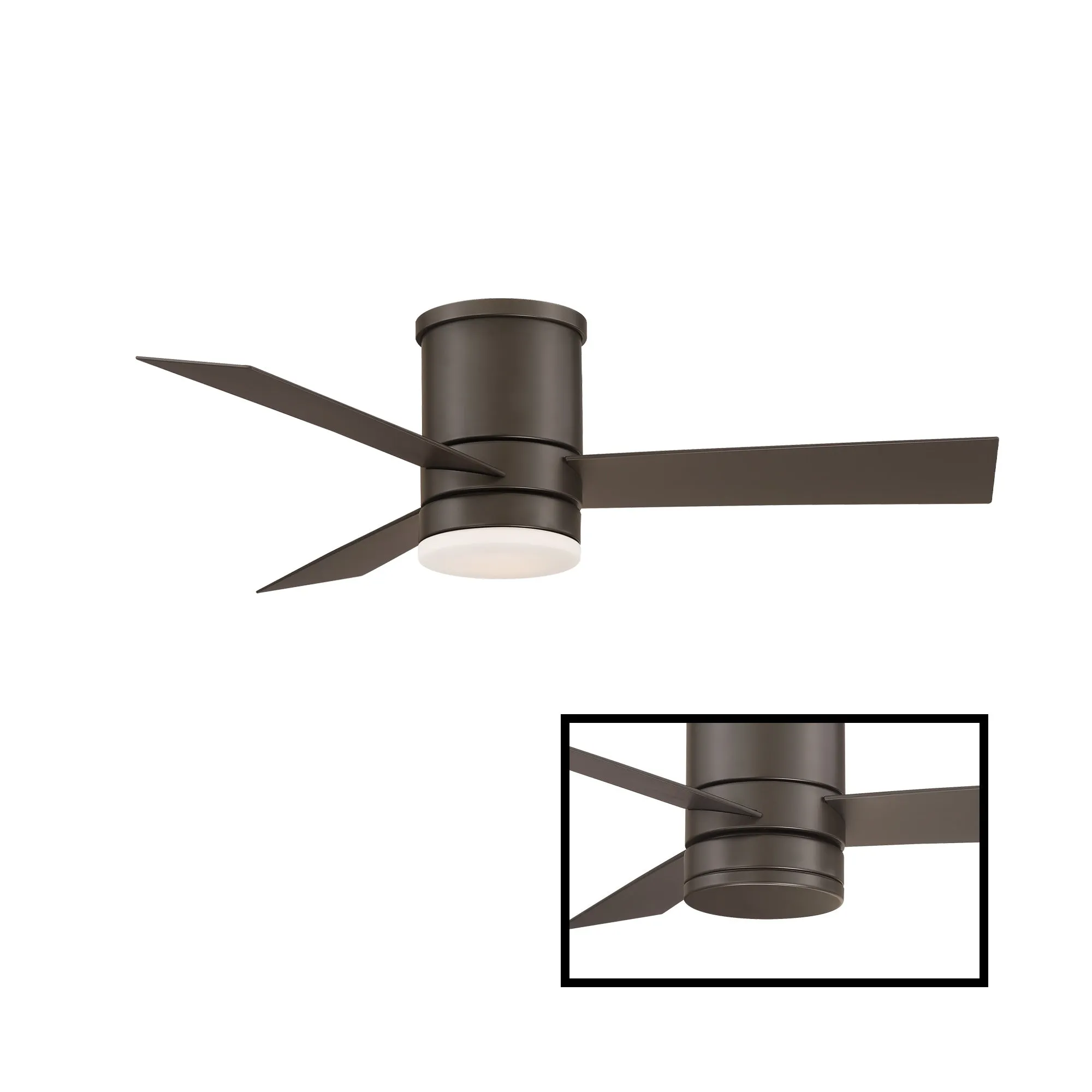 Axis Indoor/Outdoor 3-Blade 44" Smart Flush Mount Ceiling Fan with LED Light Kit and Remote Control