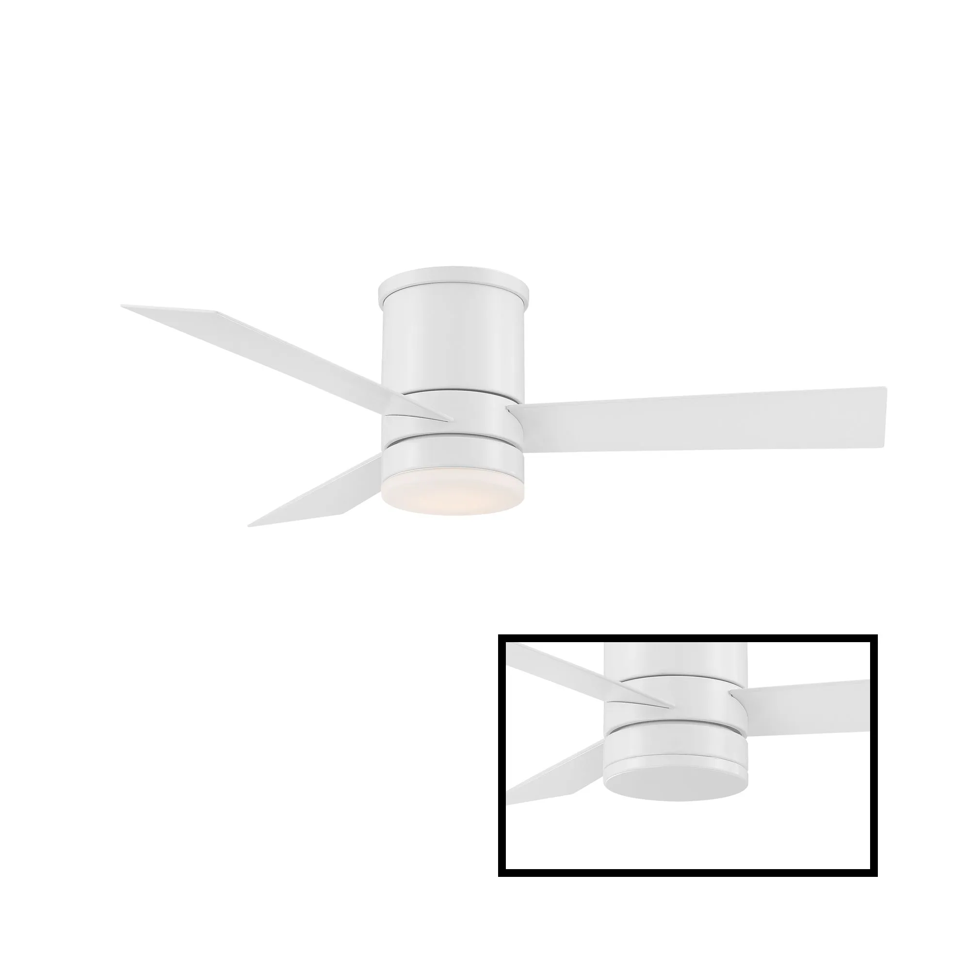 Axis Indoor/Outdoor 3-Blade 44" Smart Flush Mount Ceiling Fan with LED Light Kit and Remote Control