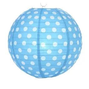 Baby Blue Polka Dot Paper Lantern - 14"