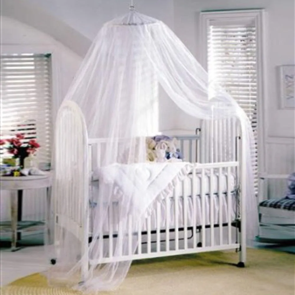 Baby Canopy/Mosquito Net for Cot kids Baby Bed Four Poster Crib Netting Hanging Dom Round top mosquito net portable mosquito net