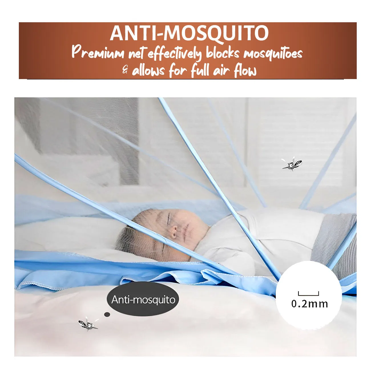 Baby Crib Mosquito Net  | Color: Blue 135x65x65 cm