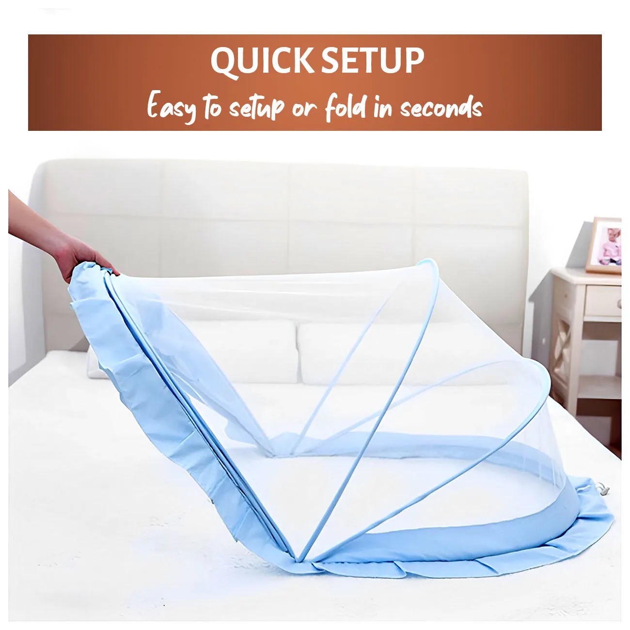 Baby Crib Mosquito Net  | Color: Blue 135x65x65 cm