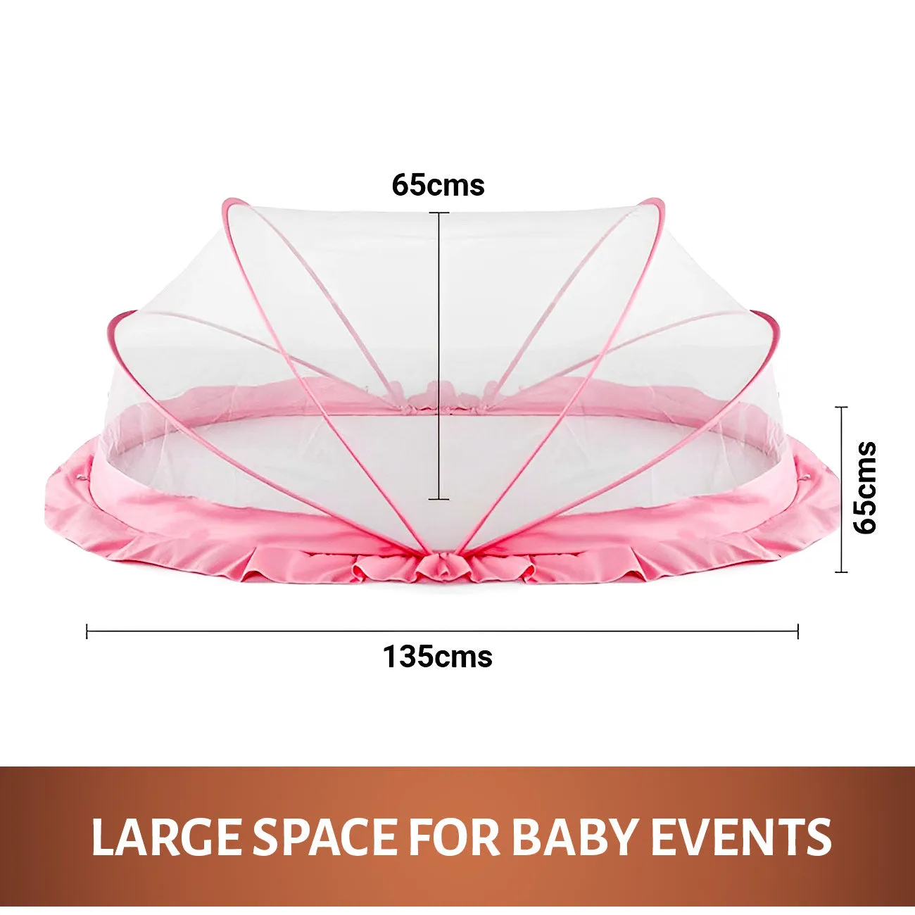 Baby Crib Mosquito Net | Color: Pink 135x65x65 cm