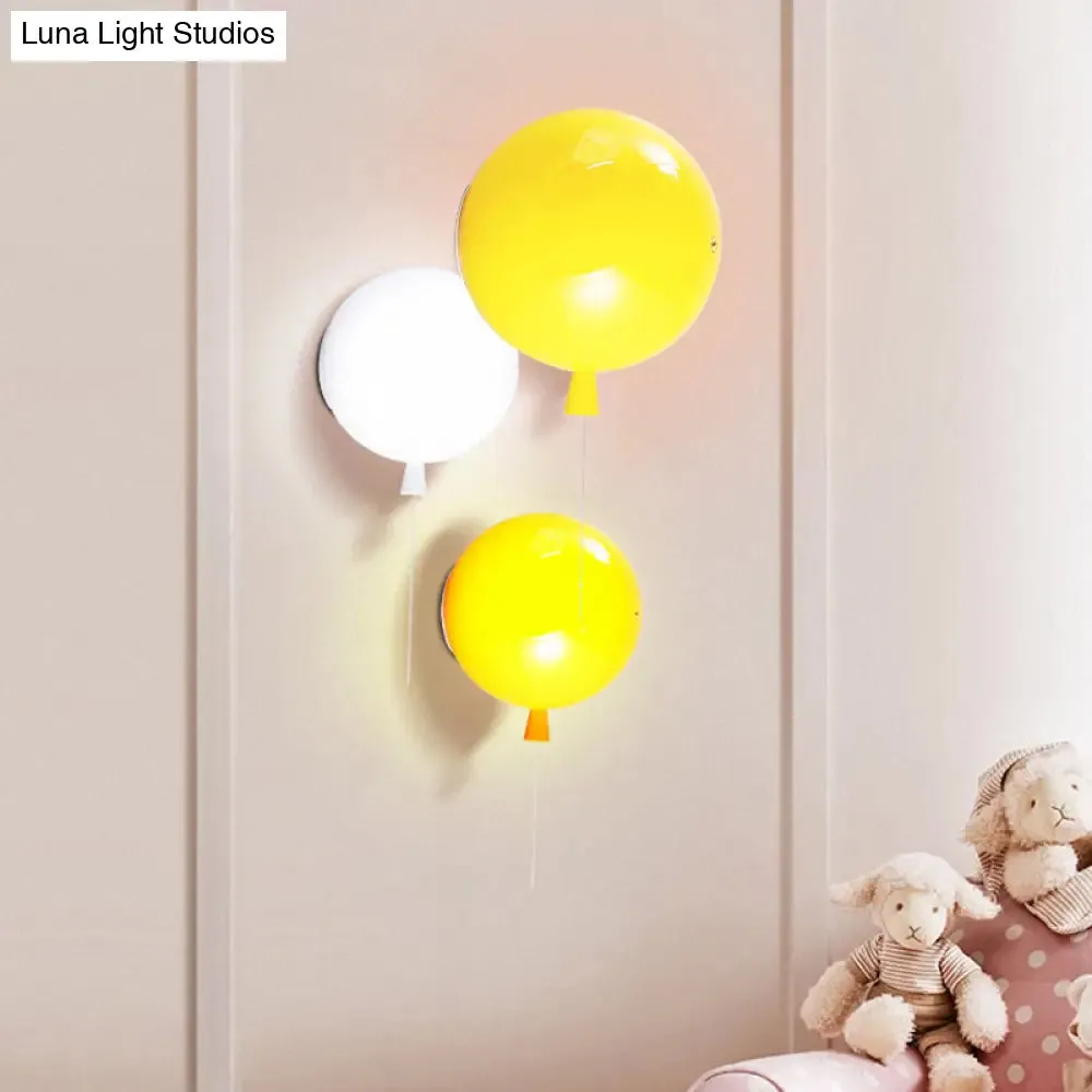 Balloon Shaped Glass Wall Sconce: Creative Wall Light for Baby Bedroom & Corridor