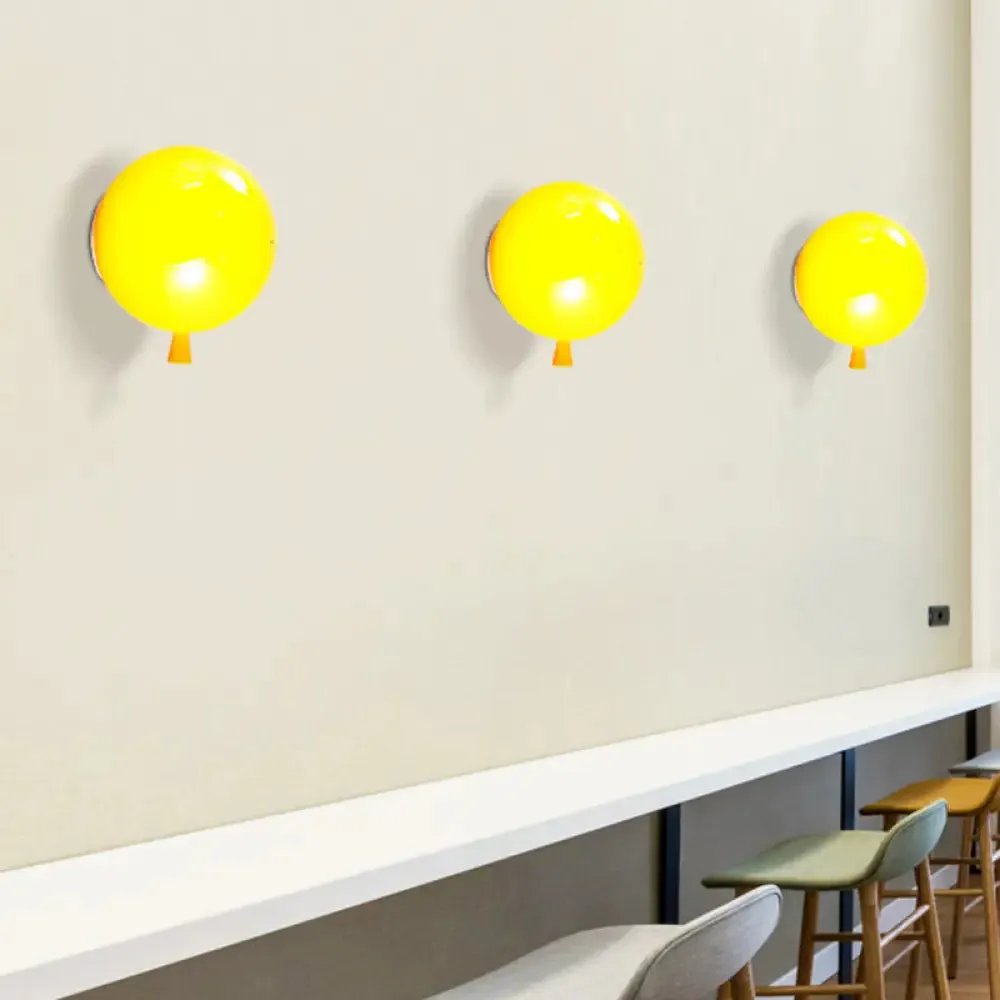 Balloon Shaped Glass Wall Sconce: Creative Wall Light for Baby Bedroom & Corridor