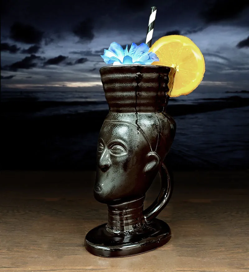 BarConic® Tiki Drinkware - Polynesian Queen - Black