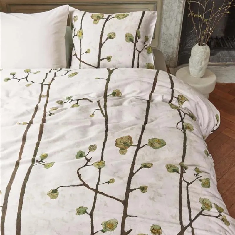 Bedding House Van Gogh Plum Blossoms Cotton Sateen Sand Quilt Cover Set