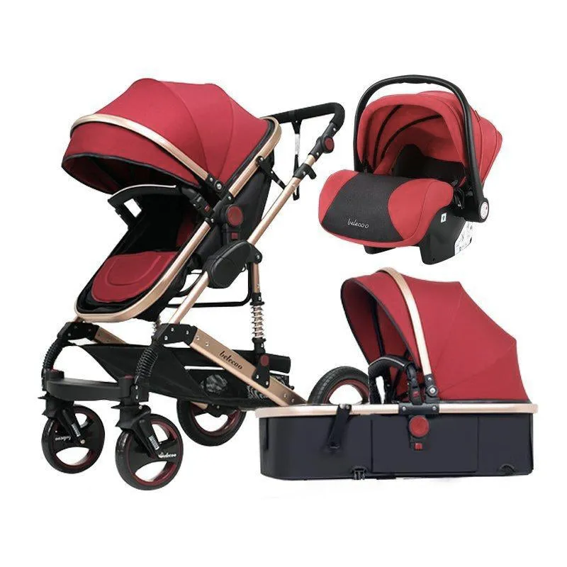 Belecoo Luxury Baby Stroller - Tyrant - Red Wine Colour