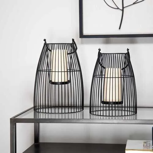 Birdcage-Style Metal Lanterns