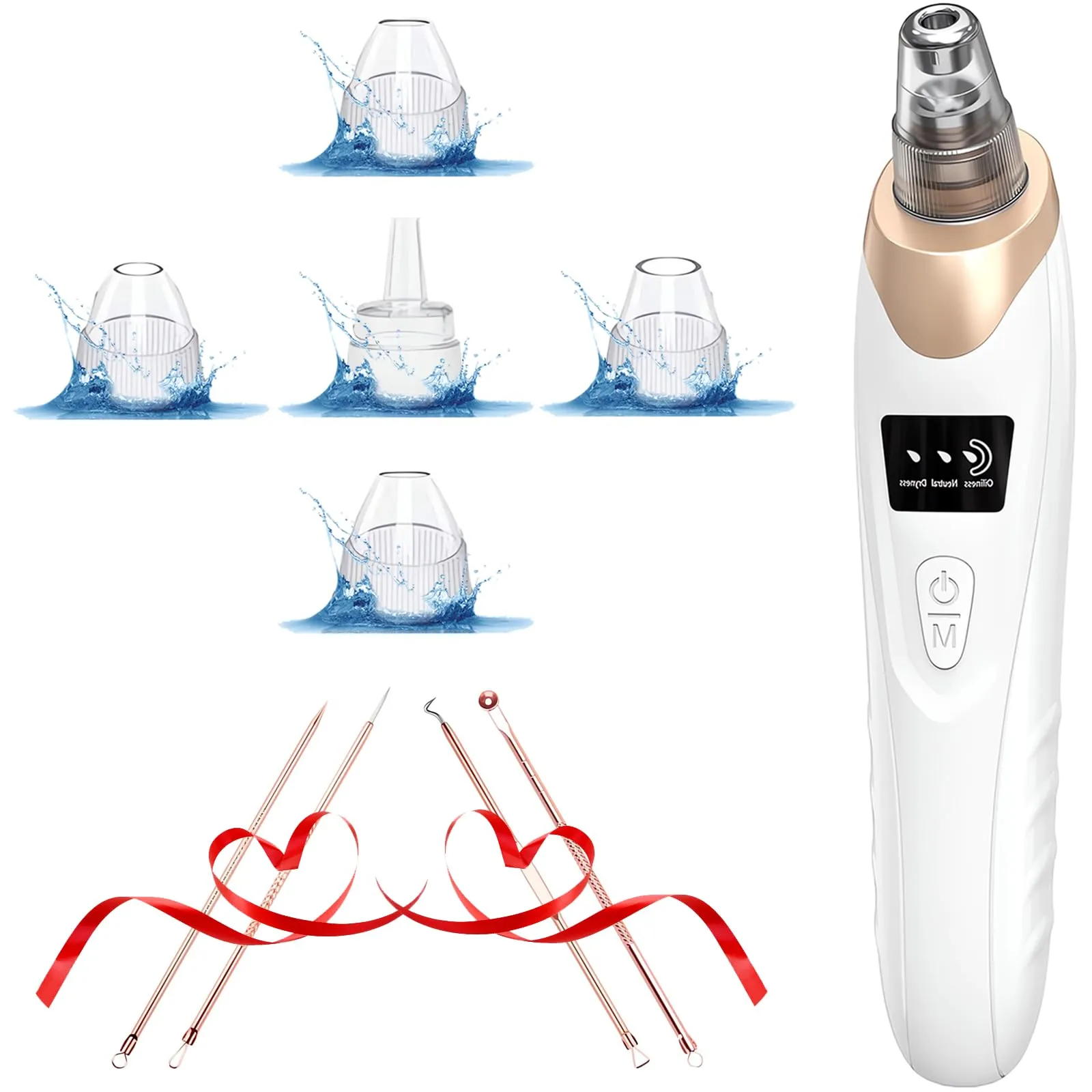 Blackhead Remover Pore Vacuum Kit - 2023 Upgraded Blackhead Extractor Tool with 3 Adjustable Suction Levels, 5 Probes, USB Rechargeable, Suitable for Women and Men