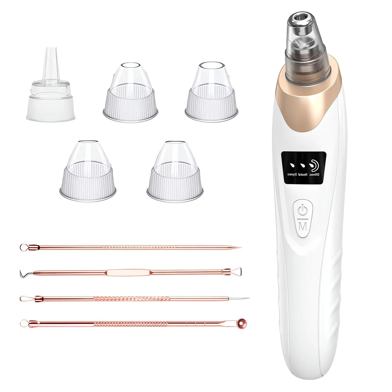 Blackhead Remover Pore Vacuum Kit - 2023 Upgraded Blackhead Extractor Tool with 3 Adjustable Suction Levels, 5 Probes, USB Rechargeable, Suitable for Women and Men