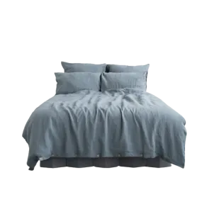 Blue Fog Linen Duvet Cover Set