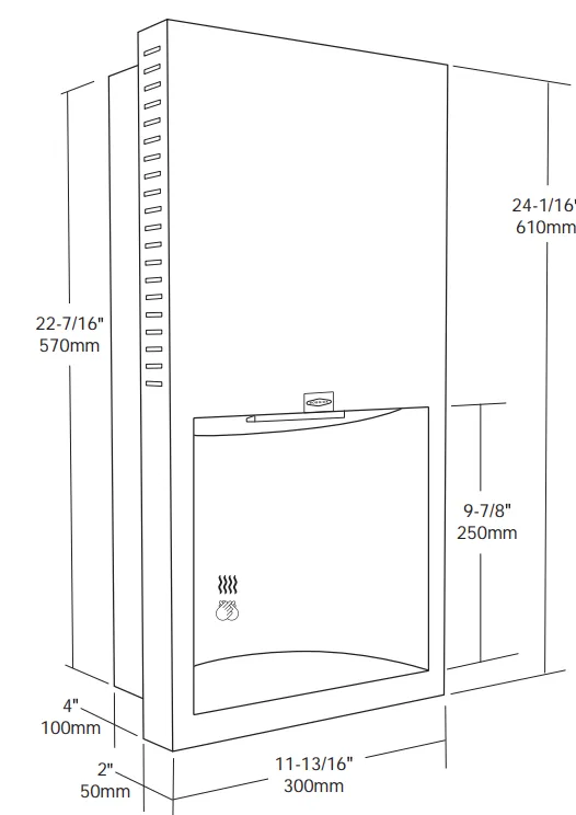 Bobrick B-3725 TrimLine ADA Recessed Automatic Hand Dryer CURRENT LEAD TIME IS 3 TO 4 WEEKS