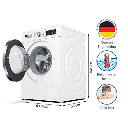 Bosch 9 kg Inverter Fully-Automatic Front Loading Washing Machine (WAW28790IN, White, Inbuilt Heater)