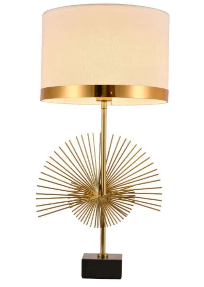 Breezy Glow Golden Finish Table Lamp (T9643)