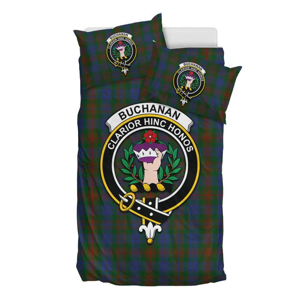 Buchanan Hunting Tartan Bedding Set with Family Crest