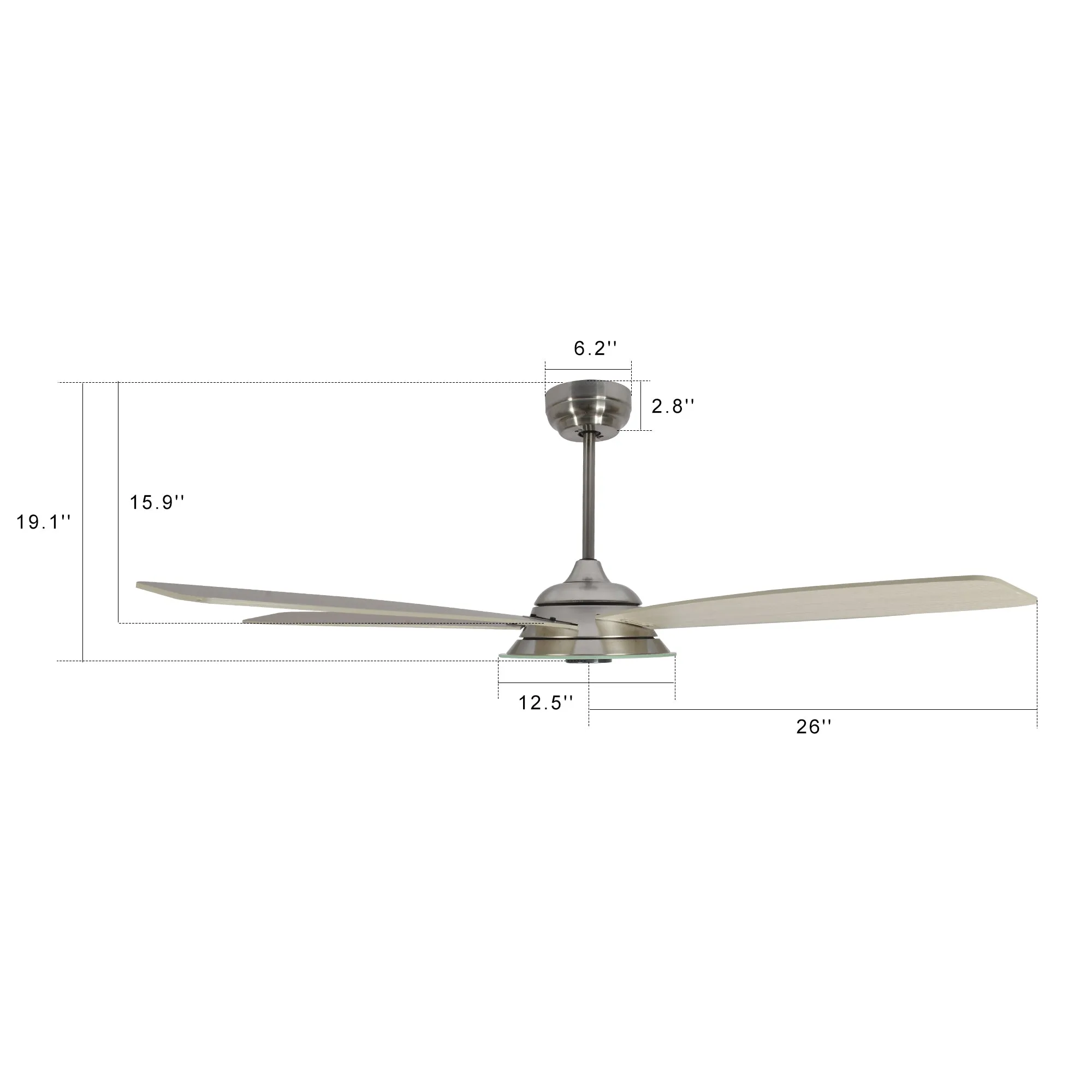 Carro Striker Smart Ceiling Fan with LED Light and Remote Outdoor/Indoor 52"