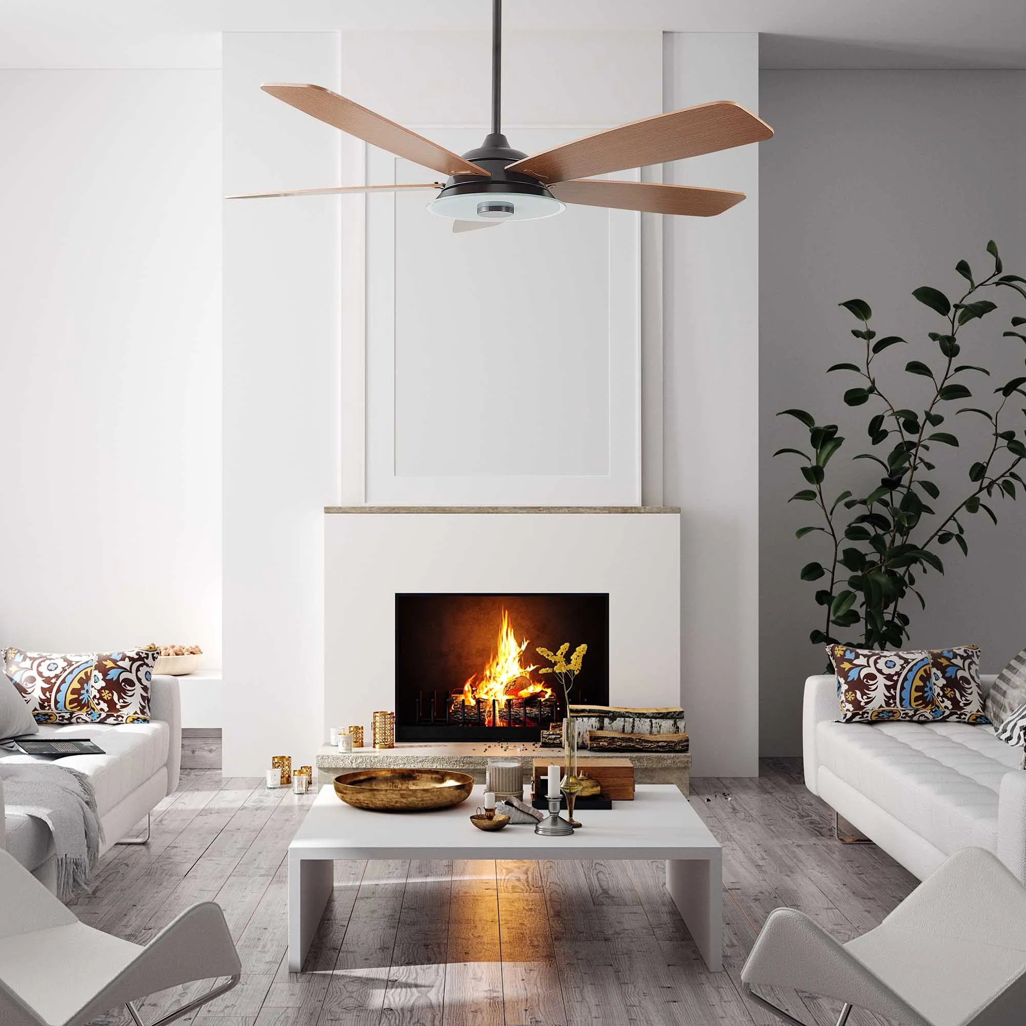 Carro Striker Smart Ceiling Fan with LED Light and Remote Outdoor/Indoor 52"