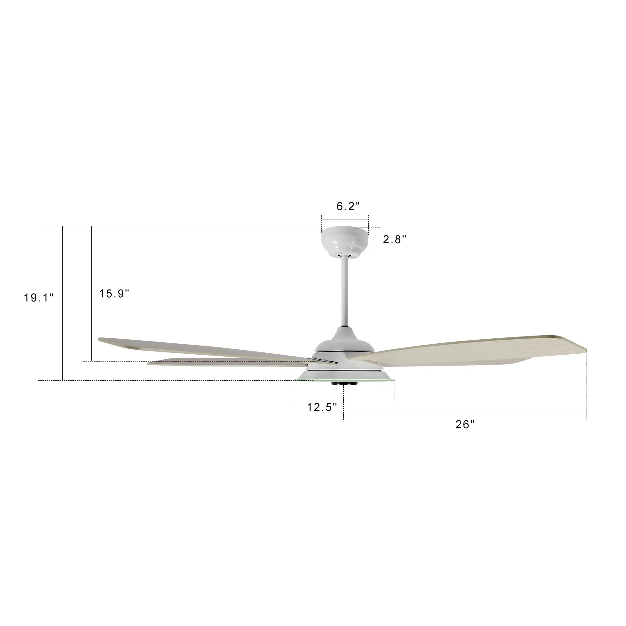 Carro Striker Smart Ceiling Fan with LED Light and Remote Outdoor/Indoor 52"