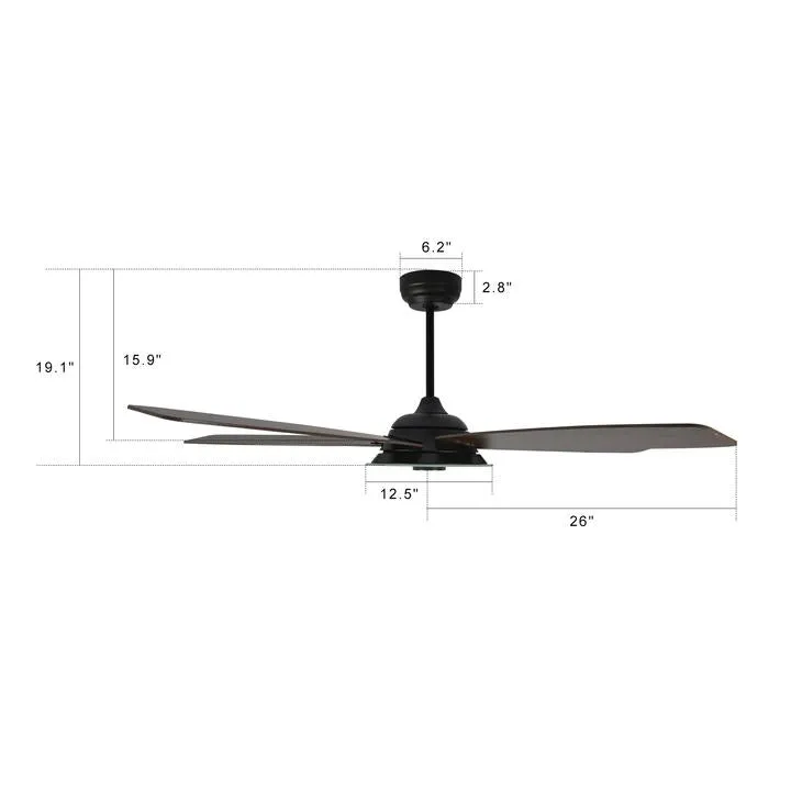 Carro Striker Smart Ceiling Fan with LED Light and Remote Outdoor/Indoor 52"