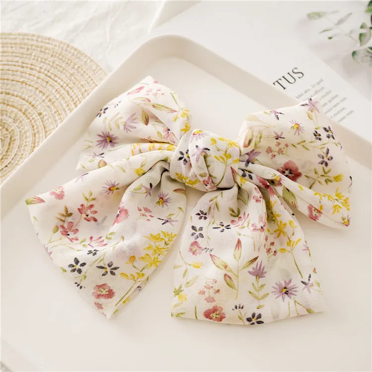 Chiffon Bow Barrettes Suitable for Ladies