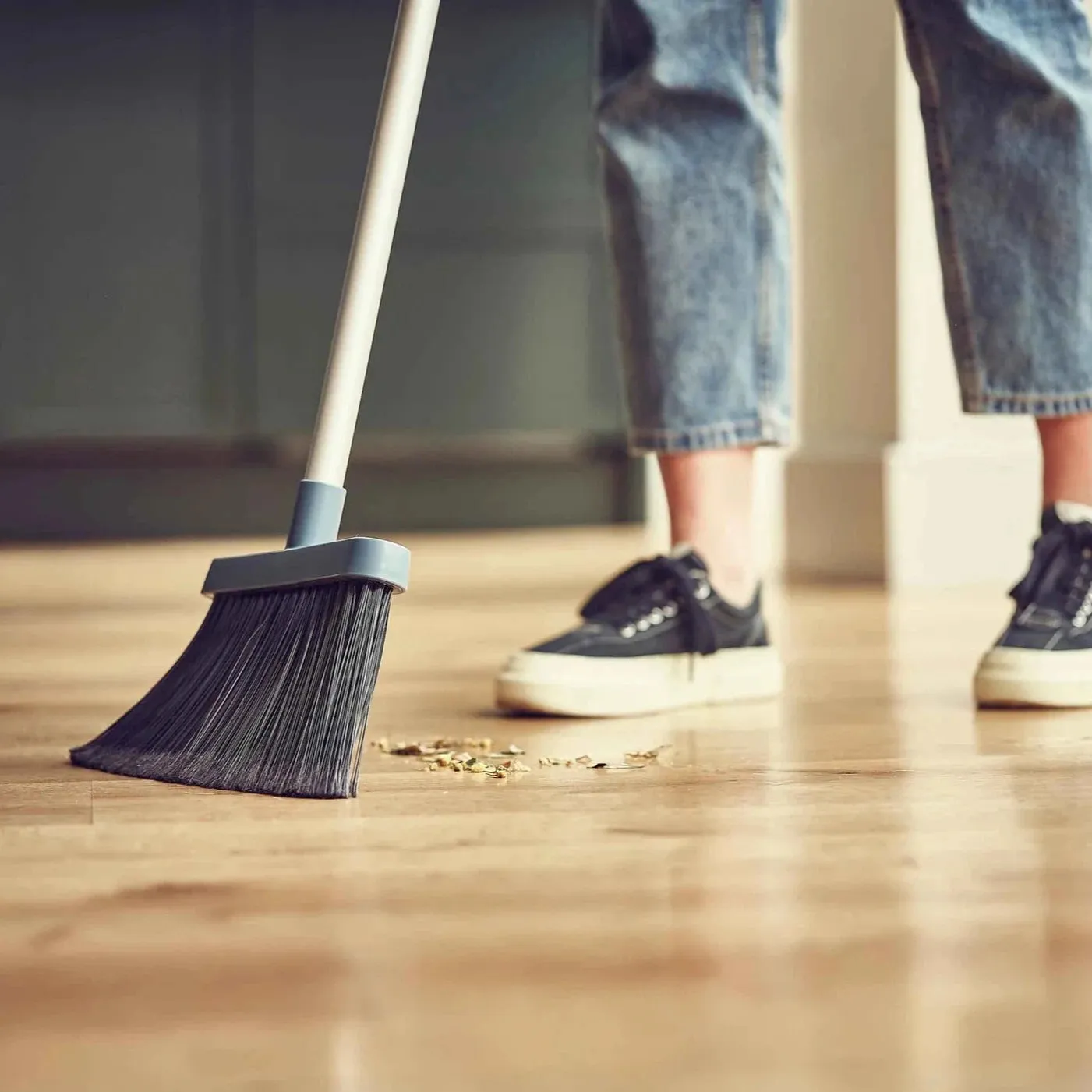 CleanStore Blue Wall-mounted Broom