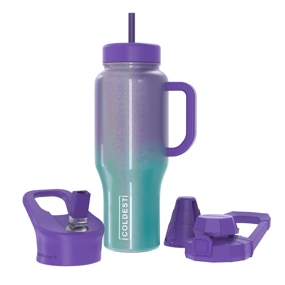 COLDEST Water Bottle Limitless Wide Mouth Straw Lid, Loop Lid and Shaker Lid