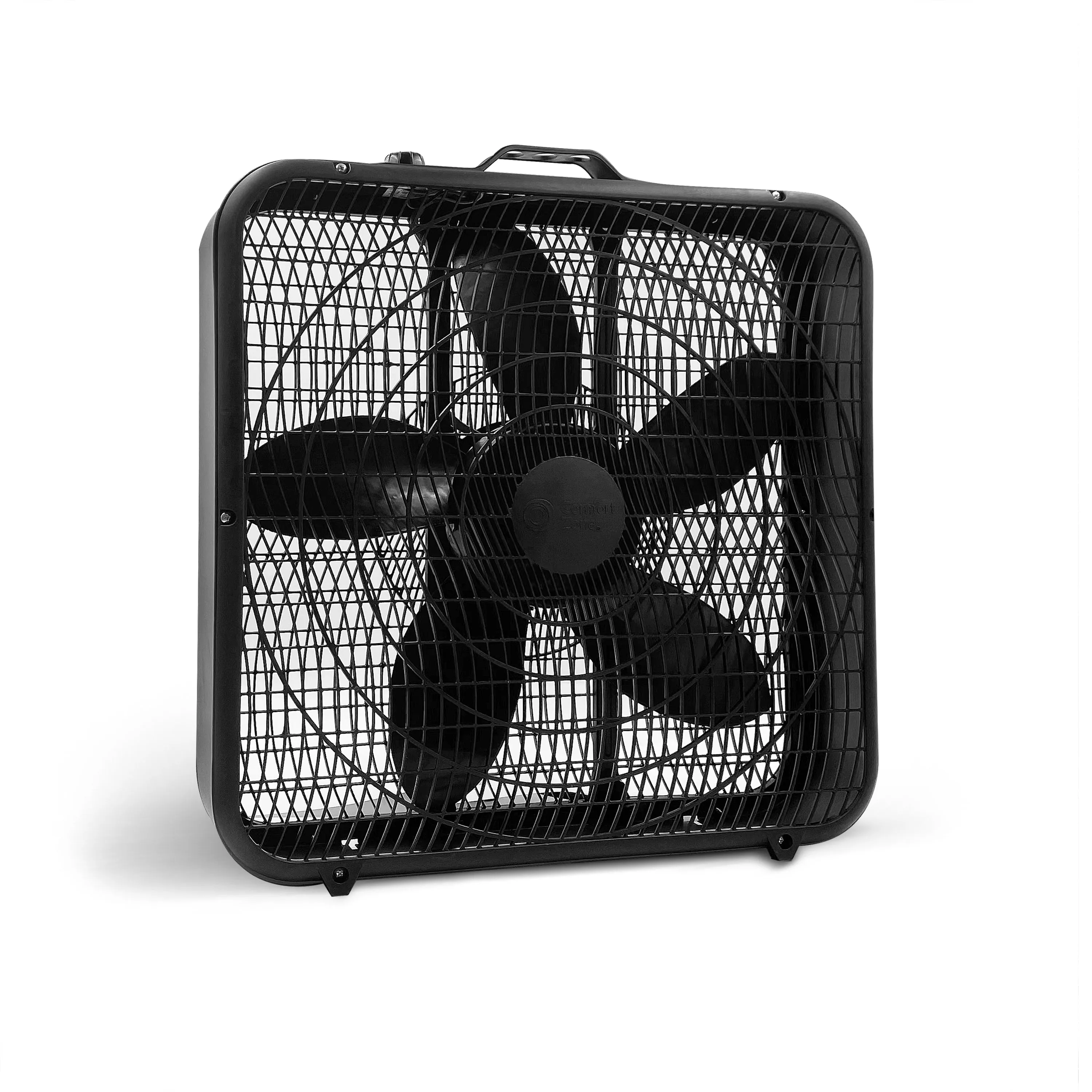 Comfort Zone 20" 3-Speed Box Fan in White  & Black