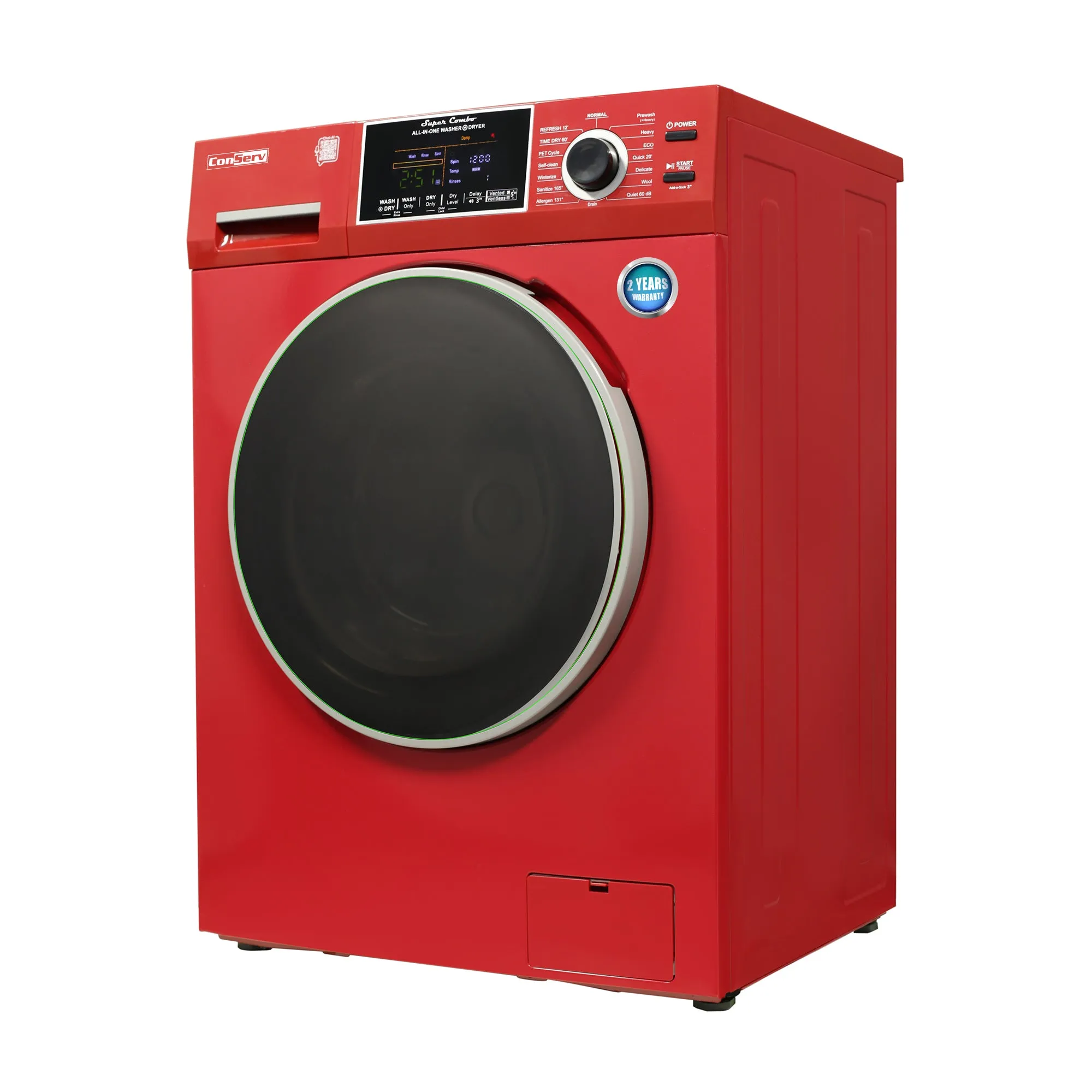 Conserv All-in-One Washer Dryer VENTLESS/VENTED PET cycle 1.62cf/15lbs 110V