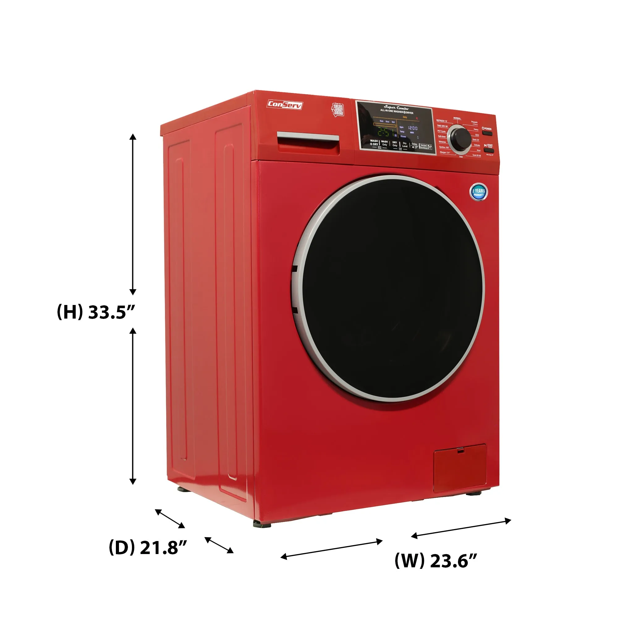 Conserv All-in-One Washer Dryer VENTLESS/VENTED PET cycle 1.62cf/15lbs 110V