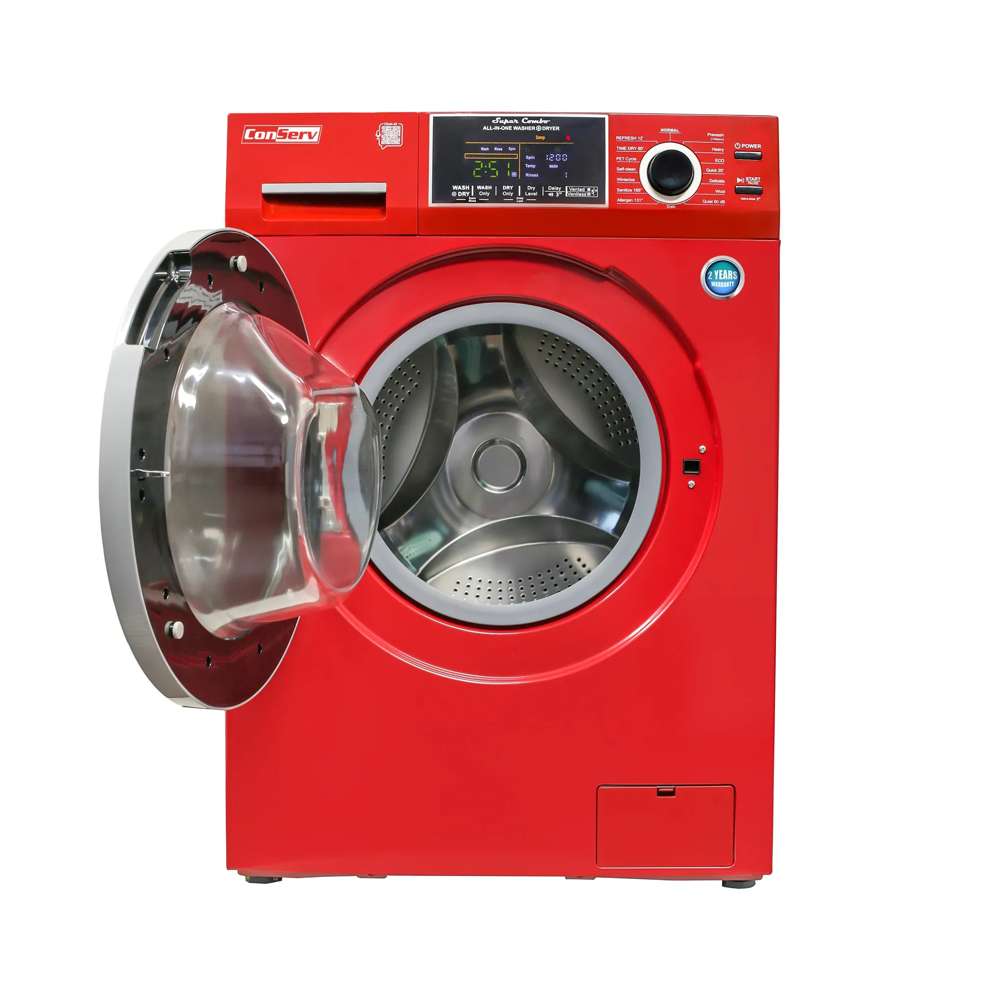 Conserv All-in-One Washer Dryer VENTLESS/VENTED PET cycle 1.62cf/15lbs 110V