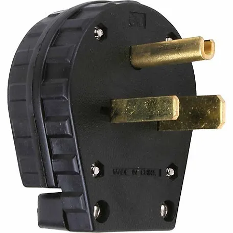 Convertible 30/50 Amp 250 Volt Angle Plug, Black