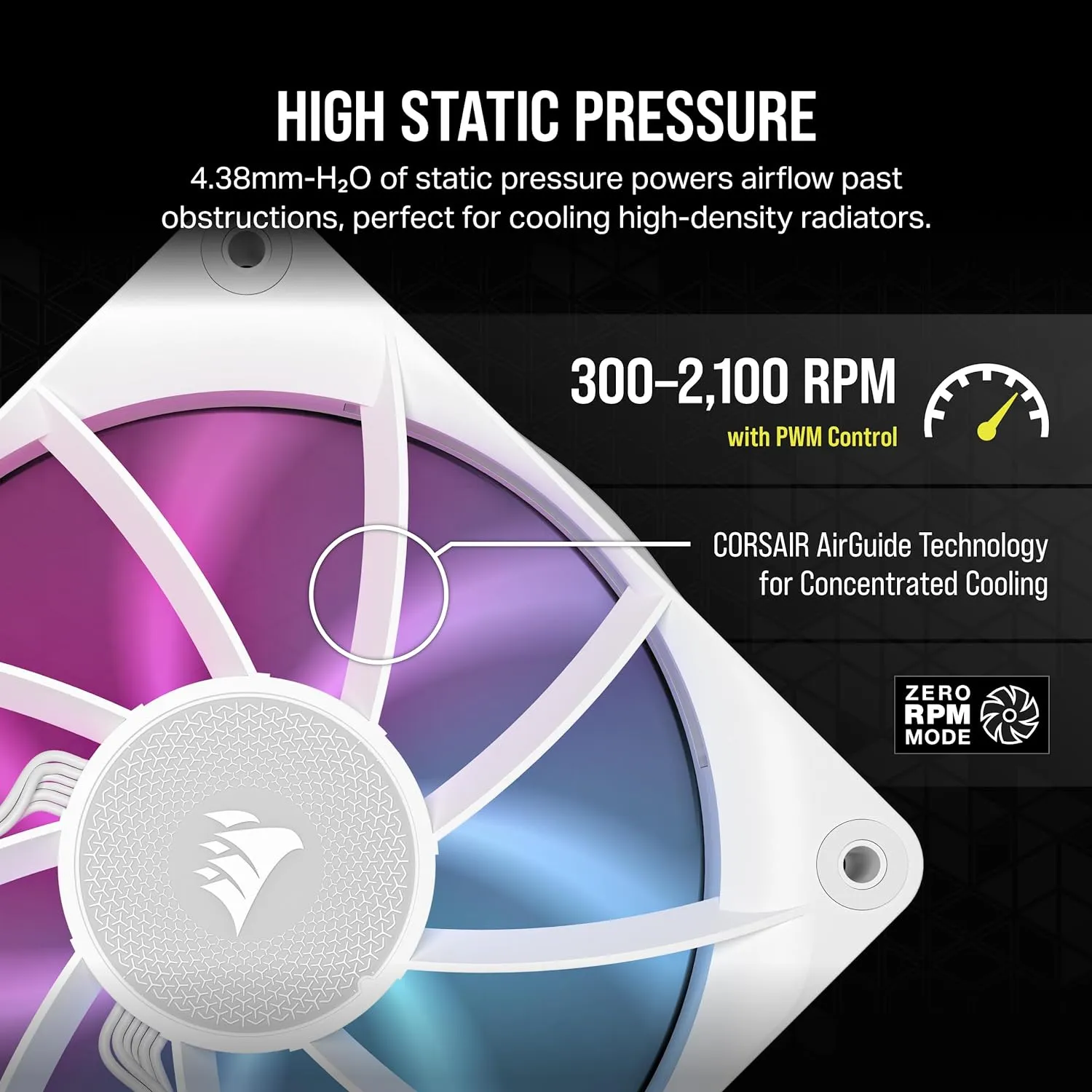 Corsair iCUE LINK RX120 RGB 120mm PWM Single Fan Expansion - White 白色 (單件裝) CO-9051021-WW