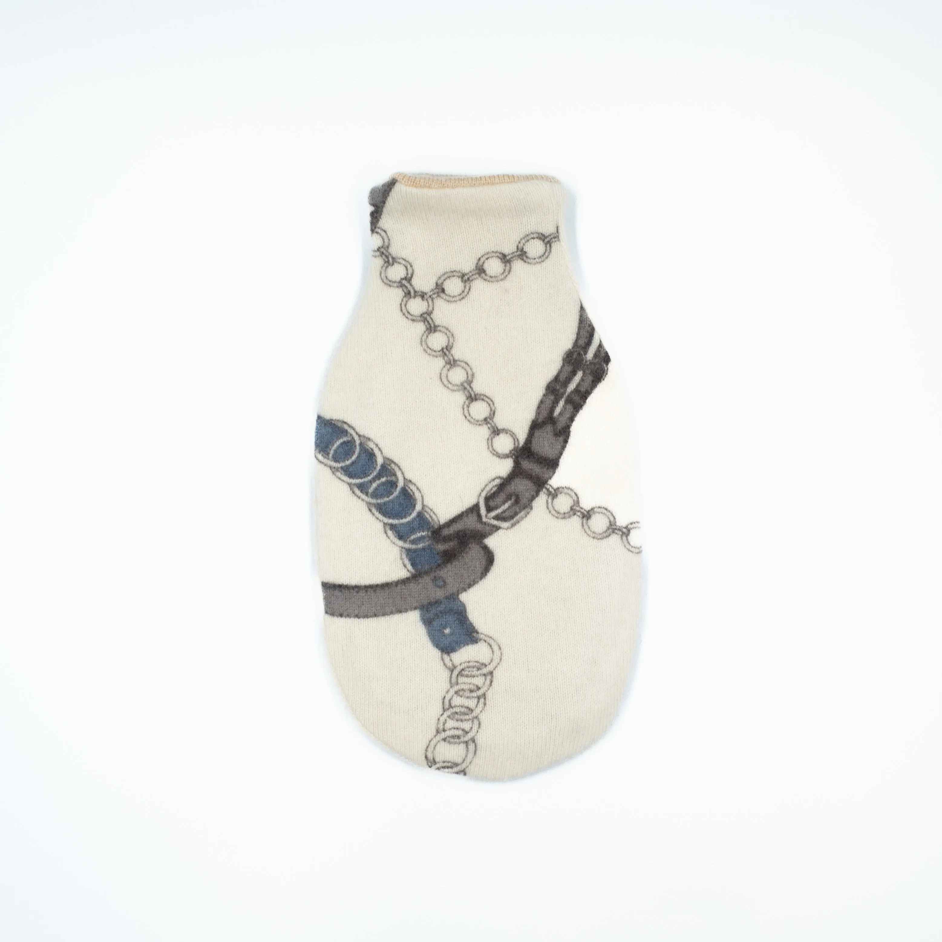 Cream Chains Design Cashmere Small Hot Water Bottle