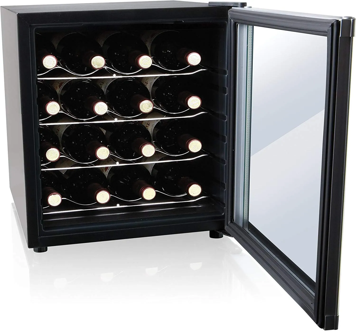 Culinair AW162S Thermoelectric 16-Bottle Wine Cooler, Silver/Black