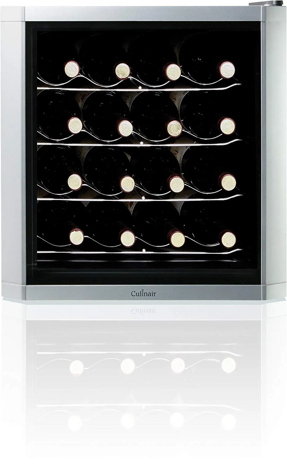 Culinair AW162S Thermoelectric 16-Bottle Wine Cooler, Silver/Black