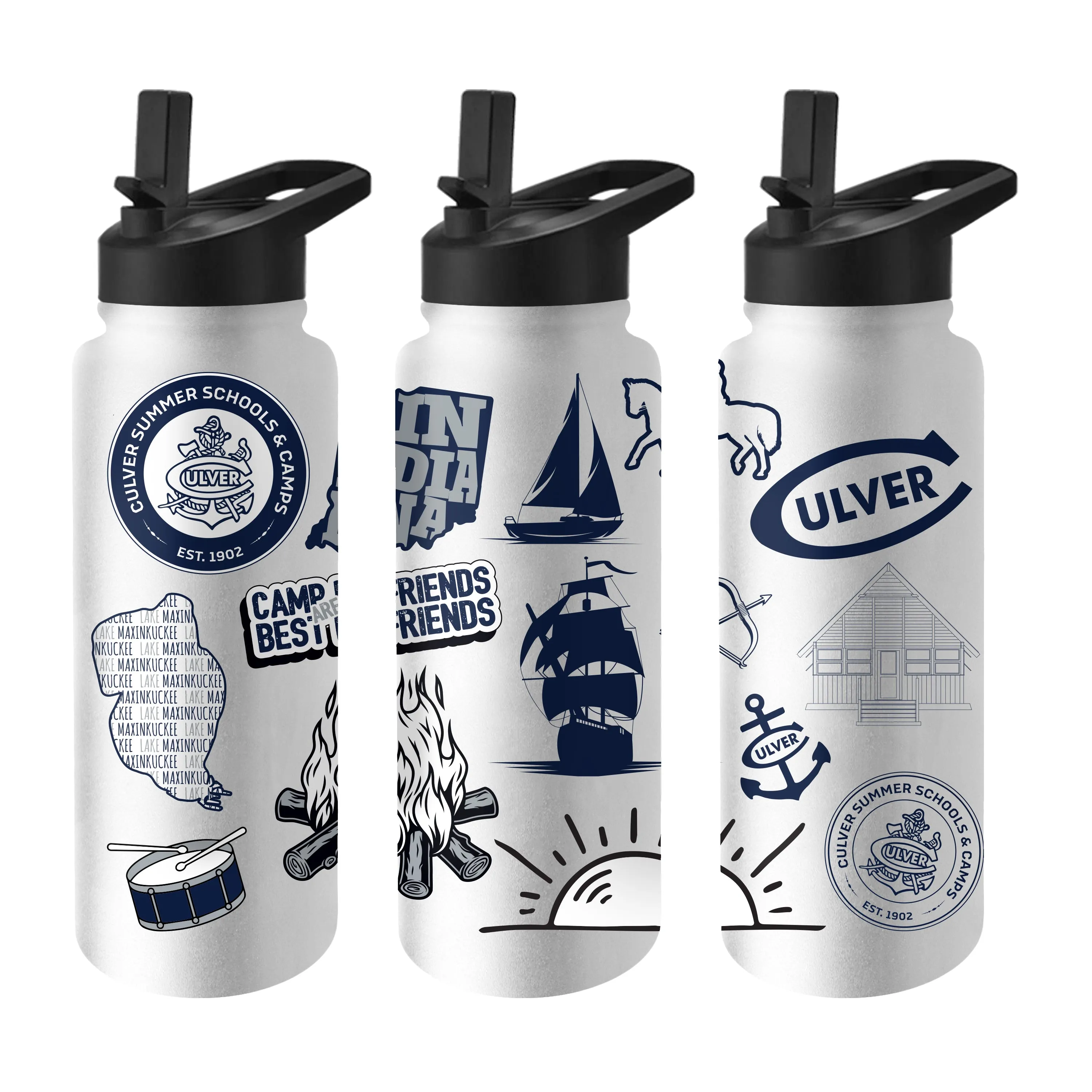 Culver Summer Iconic Graphic  Stainless Quencher Bottle - 34 oz