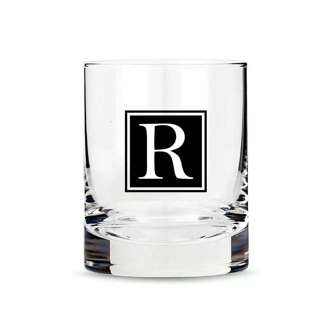 Custom Printed Whiskey Glass with Initials-Personalised Gift for Boyfriend Husband Boss