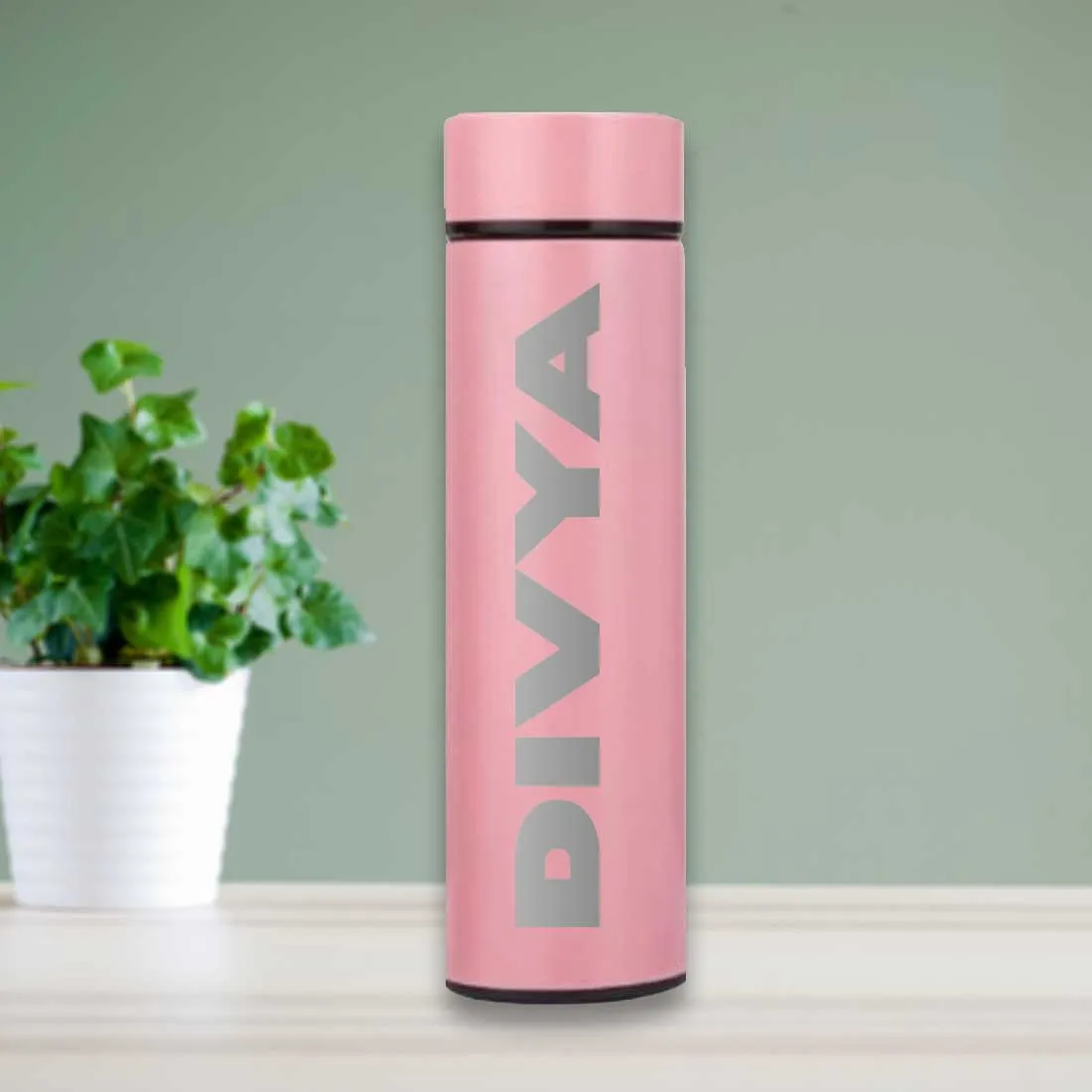 Custom Thermos Flask for Tea Coffee with Temperature Display- Pink