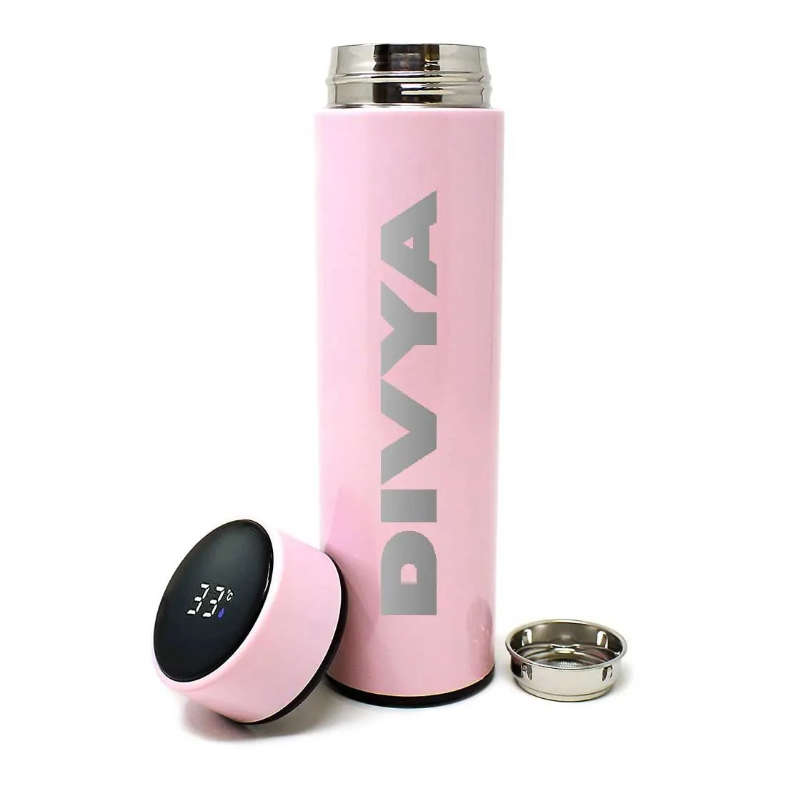 Custom Thermos Flask for Tea Coffee with Temperature Display- Pink