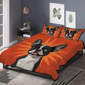 Cute Boston Terrier Bed Set