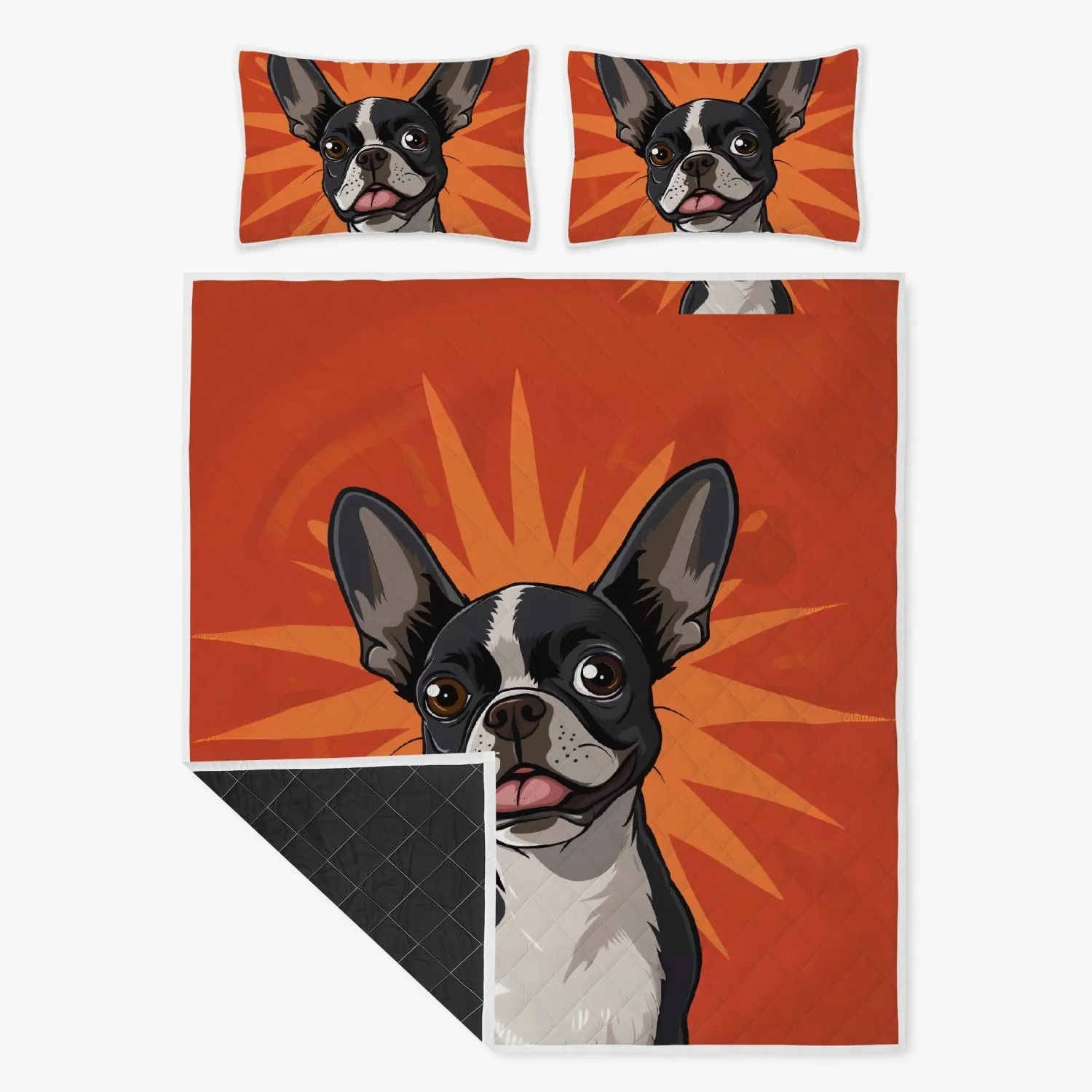 Cute Boston Terrier Bed Set