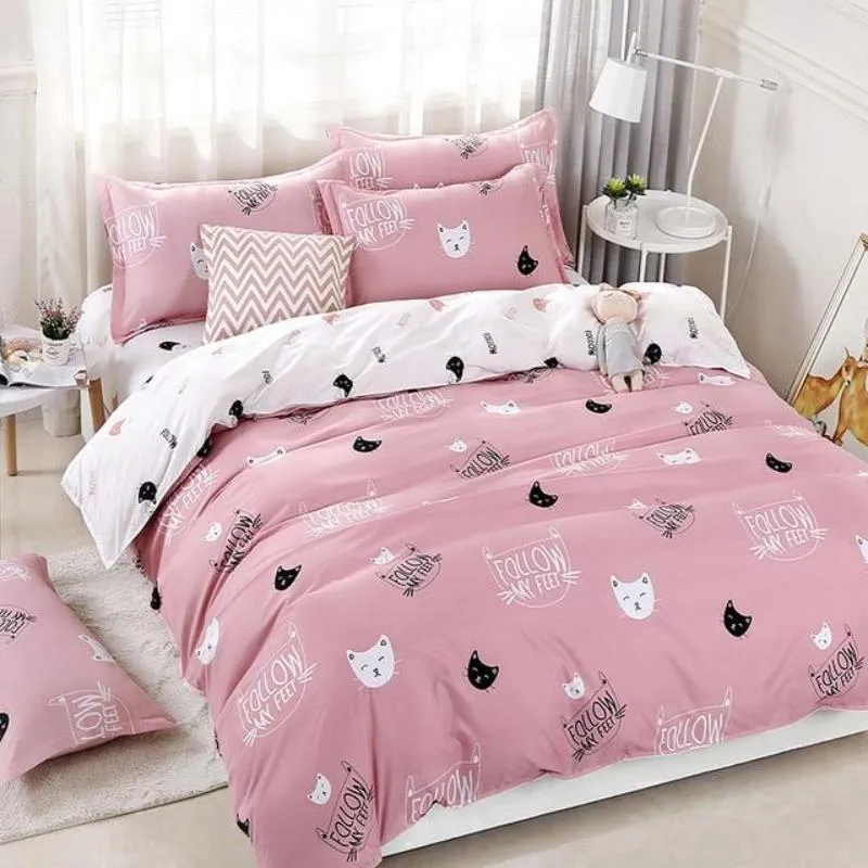 Cute Cat Print Bedding Set