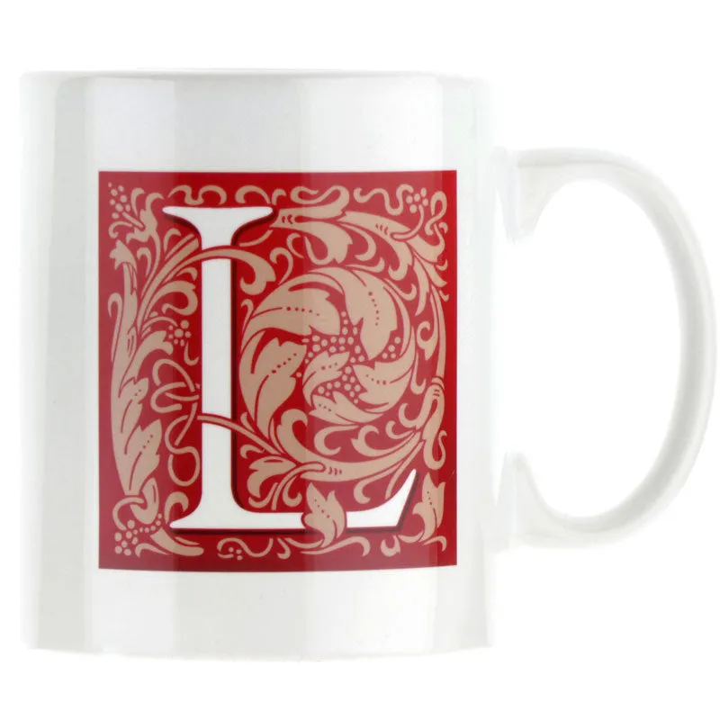 Decorated Initial Mug - Red