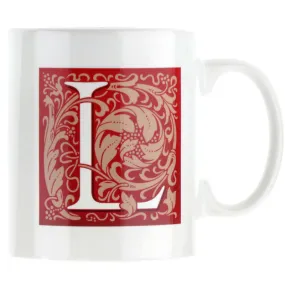 Decorated Initial Mug - Red