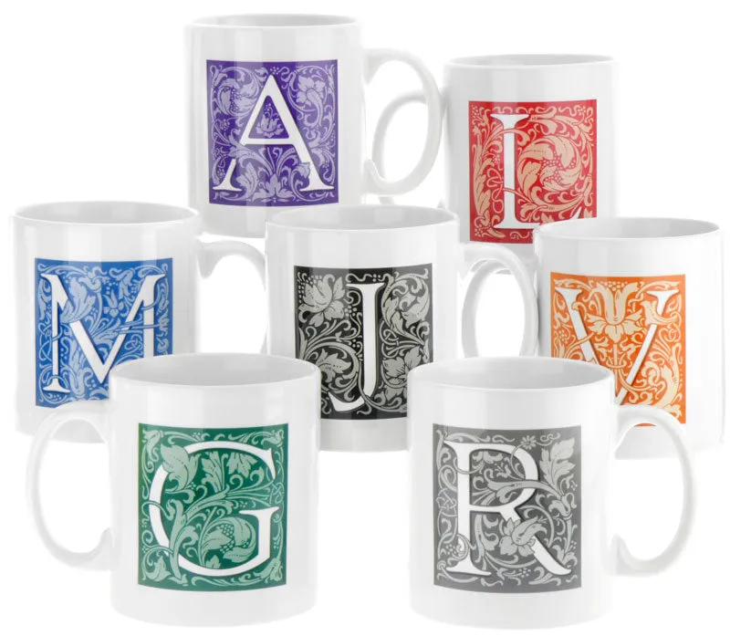 Decorated Initial Mug - Red