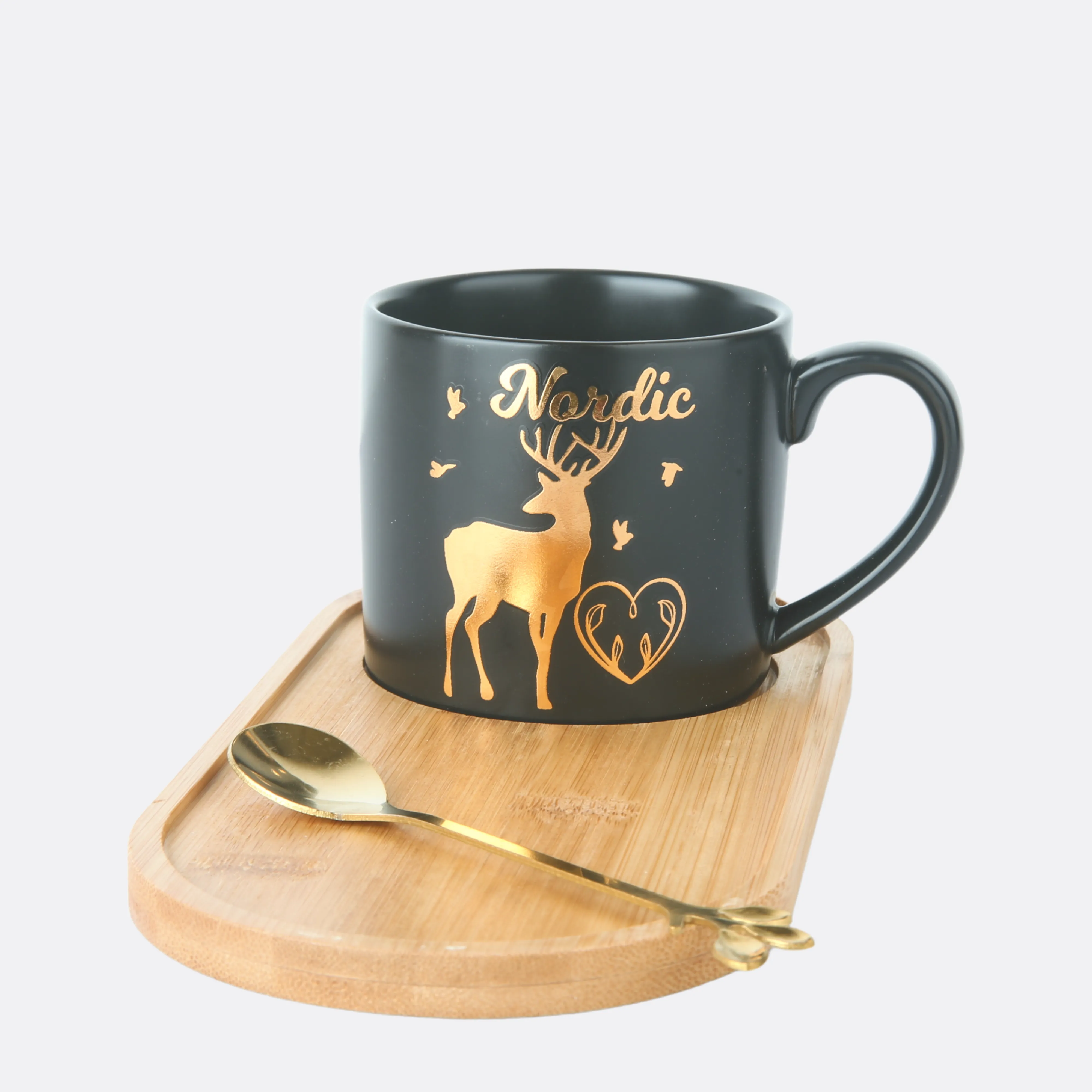 Deer Mug With Tray & Spoon