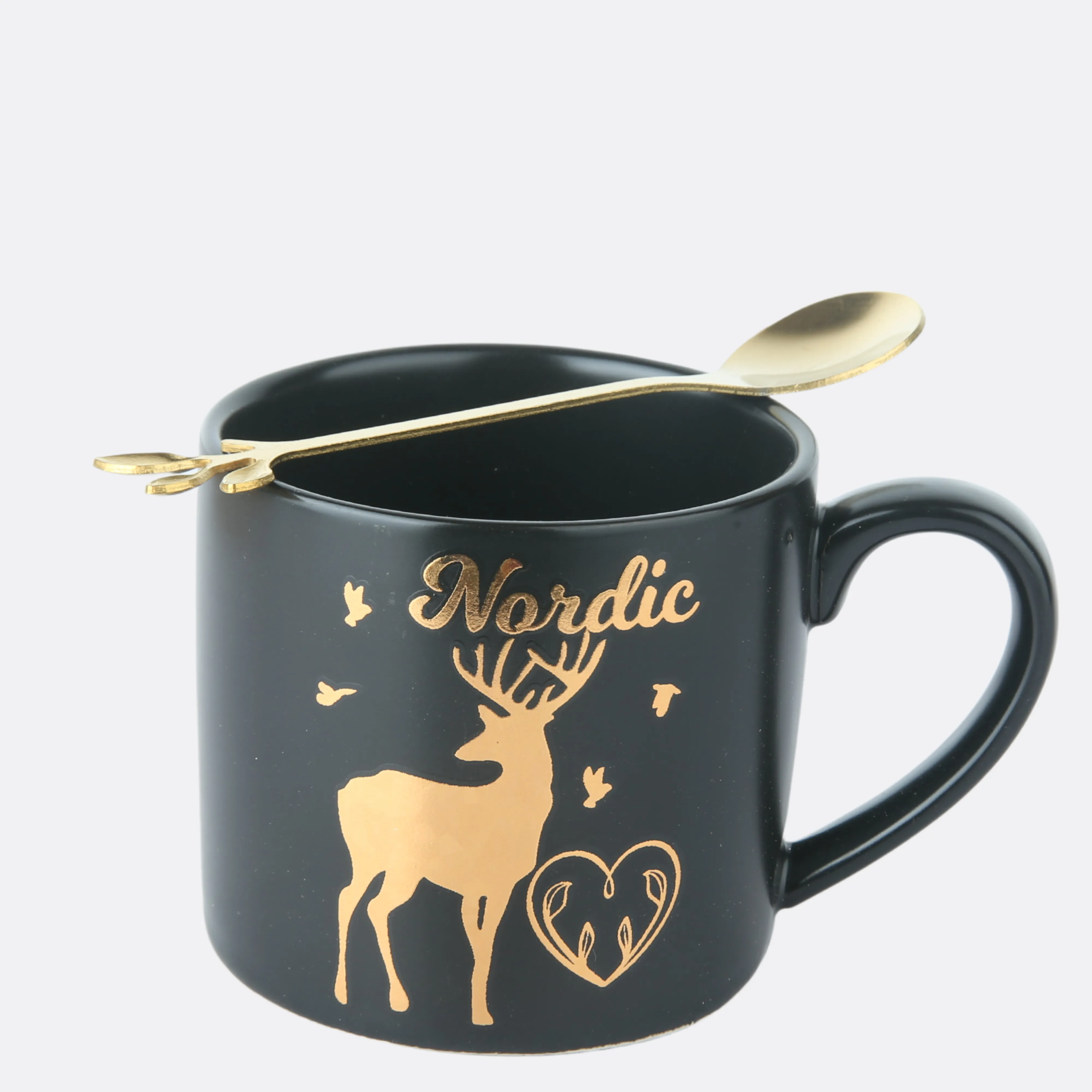 Deer Mug With Tray & Spoon