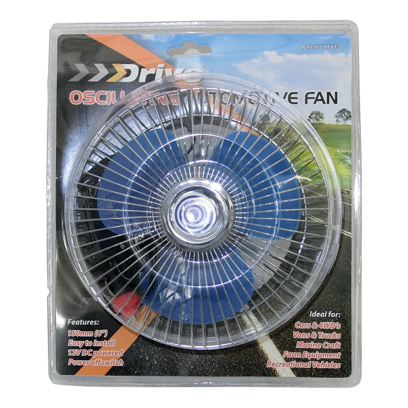 Deluxe Oscillating 6 Inch Fan 12 Volt 4x4 Caravan Boat Car YF612